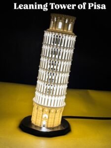 leaning tower of pisa – 3d printed lamp in goa